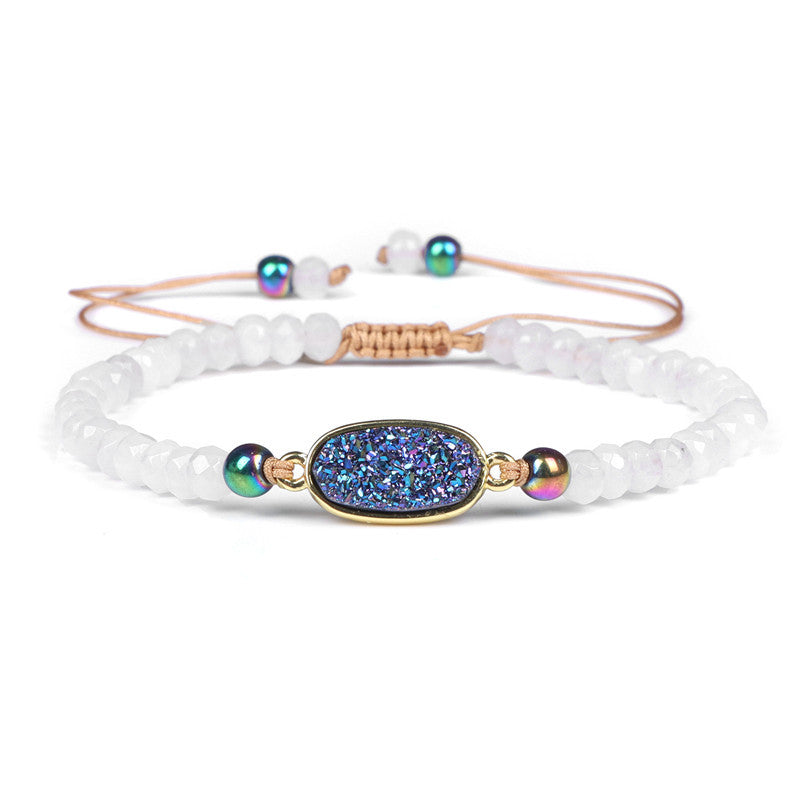 Natural Stone Woven Bracelet Mixed Shape Beads Bracelet Quartz Adjustable Rope Bracelets For Men Women Charm Fashion Jewelry